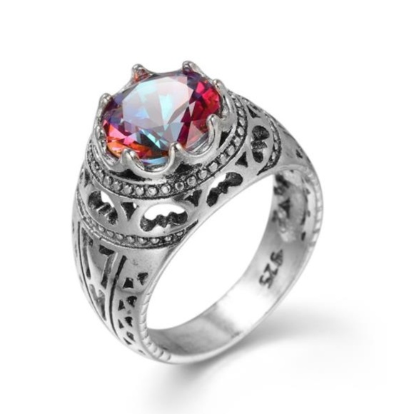 Jewelry - NEW sterling silver rainbow topaz ring